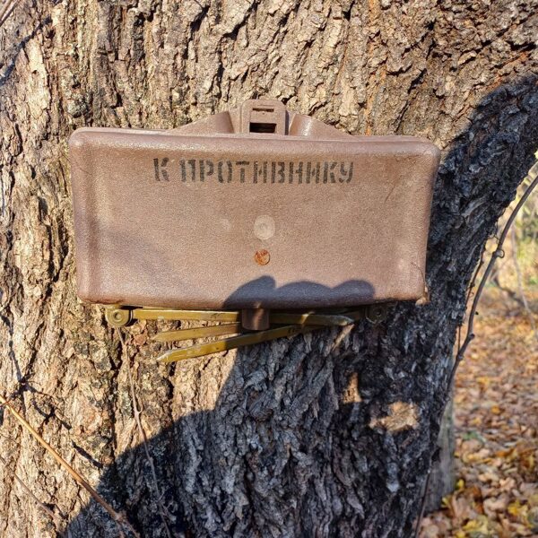 Teritorijos išminavimas: nukreipto veikimo mina MON-50 medyje. 